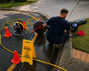 Plumber checking a blocked drain on a South Coogee job